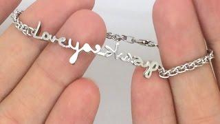 Personalized bracelet: 14K gold custom bracelet, your handwriting jewelry in white gold