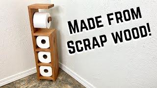 DIY Scrap Wood Toilet Paper Holder! #BUILDATHOME