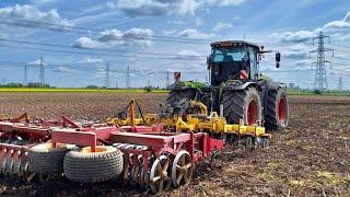 BIG GREEN MACHINE OUT TO PLAY, at last! Claas Xerion 5000, Grange LDT, Vaderstad Rexius twin