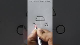 Car Drawing with T Letter  Creative Art  #shorts #reels #viral