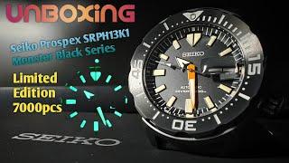 Unboxing Seiko Prospex SRPH13K1 Monster Black Series | Limited Edition 7000 | Diver Watch