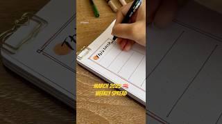 Simple and easy weekly spread  March 2025 bullet journal entry #bulletjournal