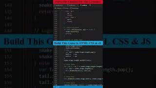 #shorts Snake Game in HTML CSS & JS | make a simple game in HTML CSS & JS #trending