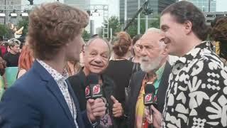 Arthur Kade & Dawson Mercer interview comedy duo Cheech & Chong on the carpet at the 2022 MTV VMAs.