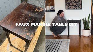 My FAUX Marble DIY Side Table 