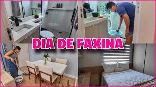 DIA DE FAXINA NO APÊ COM MEU MARIDO | TUDO LIMPINHO