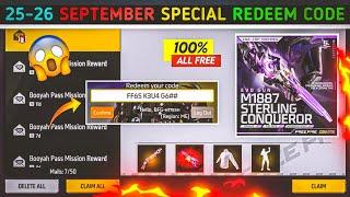 FREE FIRE REDEEM CODE TODAY 9 SEPTEMBER REDEEM CODE FREE FIRE | FF REDEEM CODE TODAY 9 SEPTEMBER