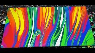 #9 4 Acrylic  Pouring Techniques--Colorful Rainbow Compliation - Fluid Art