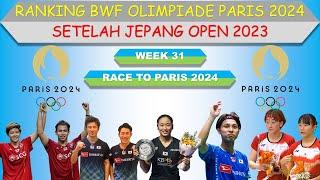 Ranking BWF Olimpiade Paris 2024 │ Setelah Jepang Open 2023 │