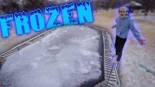 SHATTERING THE WORLD'S BIGGEST FROZEN TRAMPOLINE!