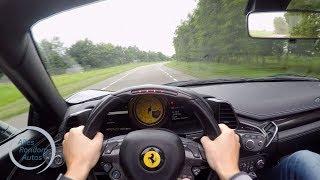 Ferrari 458 Spider 0-100 acceleration POV pure sound