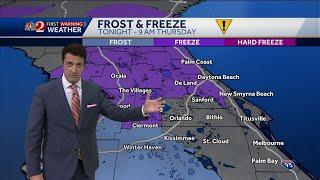 Coldest morning of the season on the way with frost and freeze advisories up overnight.