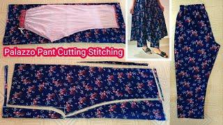 Palazzo Pant Cutting and Stitching Easily | Cotton palazzo pant cutting | pant stitching