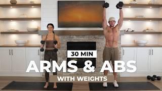 30 Min KILLER Arms & Abs Workout with Weights | Weekly Routine ️