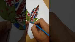 UK Vs Australia Vs New Zealand Flags Leaf Art | Similar Flags #shorts #ytshorts  #viral #adele