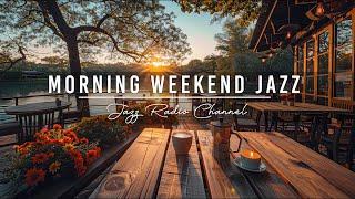 Morning Weekend at Outdoor Autumn Coffee Shop Ambience with Happy November Jazz Music