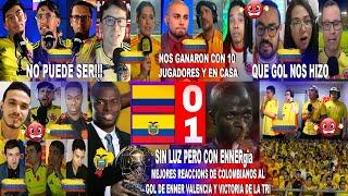 MEJORES REACCIONES DE COLOMBIANOS AL GOL DE ENNER VALENCIA EN EL COLOMBIA 0-1 ECUADOR CON UNO MENOS