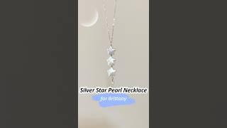Star-shaped pearl pendant necklace! Pink pearls or silver?