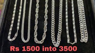 New Silver gents Chain design weight with prize, Figaro, Chan ￼ karav chain, Nawabi Chain ￼￼