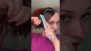 CUTE HEART SHAPED SIDE SWOOP HAIRSTYLE!! #curlyhair #hairstyletutorial #easyhairstyles