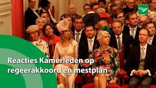 Reacties Kamerleden op regeerakkoord en mestplan