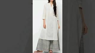 Stylish Long Kurti With Plazo Designing Ideas #shorts #shortfeed #ytshorts #youtubeshorts