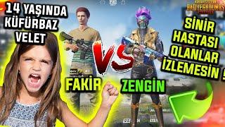 14 YAŞINDAKİ KÜFÜRBAZ KIZ VELET SOSYAL DENEYİ MAHVETTİ ! ZENGİN VS FAKİR - PUBG Mobile