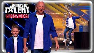 Dad-son duo Jimmy & Jeremy show off AMAZING unicycling skills! | Auditions | BGT Unseen