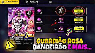 URGENTE!! GUARDIÃO ROSA GRÁTIS? PEGUE O BANDEIRÃO PIRATA, PÉ DO SAITAMA E MAIS - NOVIDADES FREE FIRE