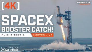 [4K] Watch SpaceX Catch A Starship Rocket From Space!!! #IFT5