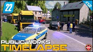  Two Heavily Loaded Trucks Stopped By Police In A Small Village ⭐ FS22 City Public Works Timelapse