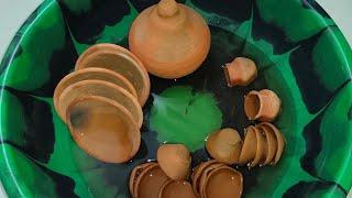 Clay item cleaning🫖#relaxationsounds #clay #sleep #asmr #mitti  @Claypotclips