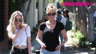 Melanie Griffith & Stella Banderas Stop For Coffee At Alfreds On Melrose Place 4.21.17