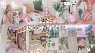 ROOM TOUR: tiktok & pinterest inspired 2022! *streaming, pink gaming setup, collage wall,  & more!*