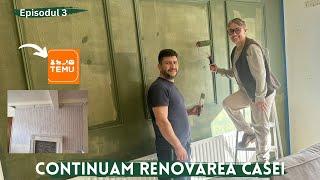 Pereți, vopsea,încercăm tapet TEMUsi DIY mască galerie perdea |Renovare Living-Room| Daily Vlog