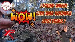 I Found Where Civil War Soldiers Lost Items While I Was Metal Detecting !