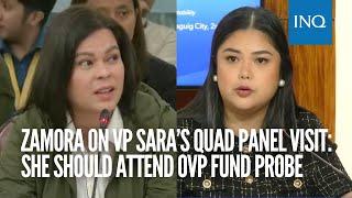 Zamora on VP Sara’s quad panel visit: She should attend OVP fund probe