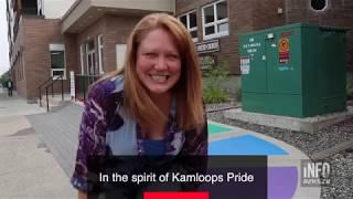 Kamloops United Church paints a Pride rainbow on the wheelchair ramp