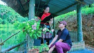 Phong brought beautiful flowers to the farm to give to Tieu Vi | Tiểu Vi - Daily life|