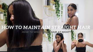 How i maintain silk pressed straight natural hair for 3 weeks! | WRAP ALTERNATIVE | Natural Nadine