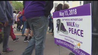 Crowd Gathers At City Hall During Mother's Day Walk For Peace