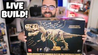 Back Building the GIANT LEGO T. rex Fossil! (76968 Live Part 2)