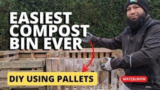 How To Build A DIY Compost Bin -  Easy Free Compost Bin From Pallets