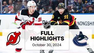 NHL Highlights | Devils vs. Canucks - October 30, 2024