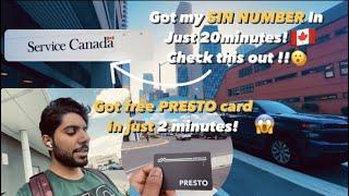 Got my SIN (Social Insurance Number) in just 20 minutes from Toronto | Got free PRESTO Card 