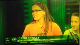 Cathi On KSL (10/6/2014) after running her 100th Marathon