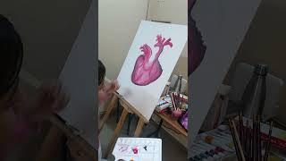 Heart painting ~#canvas #painting #art #canvastutorial #acrylic #painter #anatomy