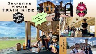 A retro ride in Grapevine Vintage Train | Ambassador Class | Cotton Belt Route | to Stockyards TX