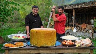 Azerbaijani Cuisine Unveiled: Shakh Pilaf Cooking Show in a Mountain Village