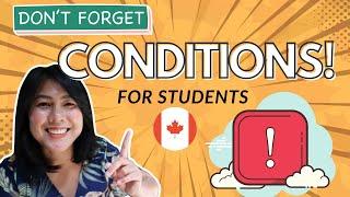 TOP 3 CONDITIONS of Your Student Visa in Canada for International students #immigrationcanada